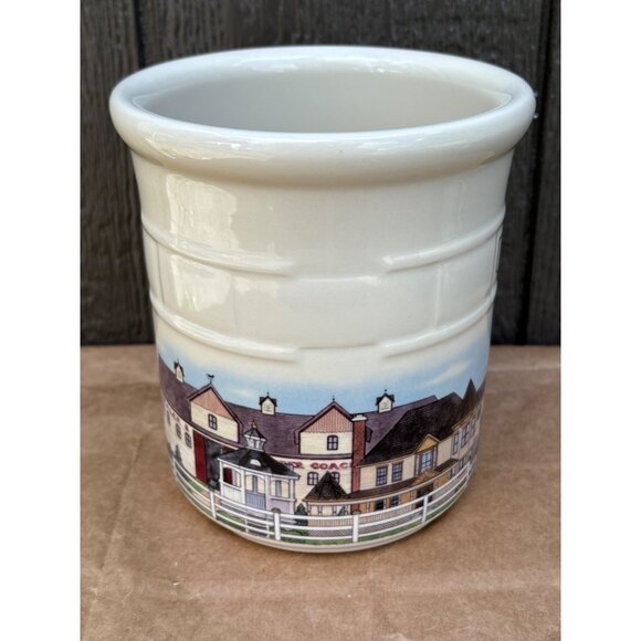 Longaberger Homestead Pottery Kitchen Utensil Crock 6.75" Ceramic 2 Quart - Picture 4 of 8